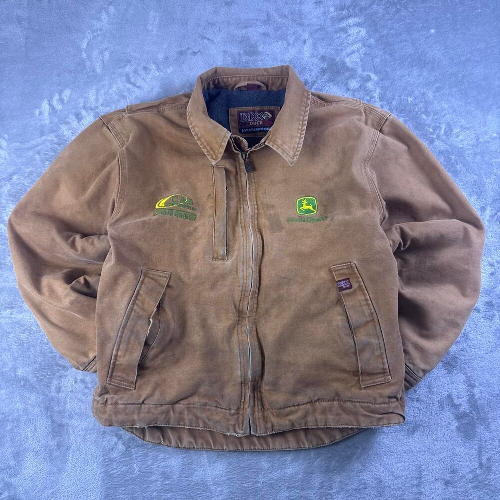 Dri Duck Cyclone 5071 John Deere Jacket Men’s Medium Brown Fleece Lined Workwear